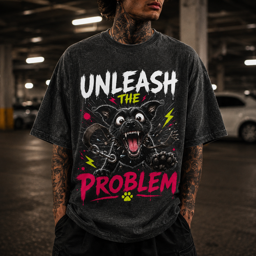 Angry Jumping Dog Tee  - Unleash The Problem