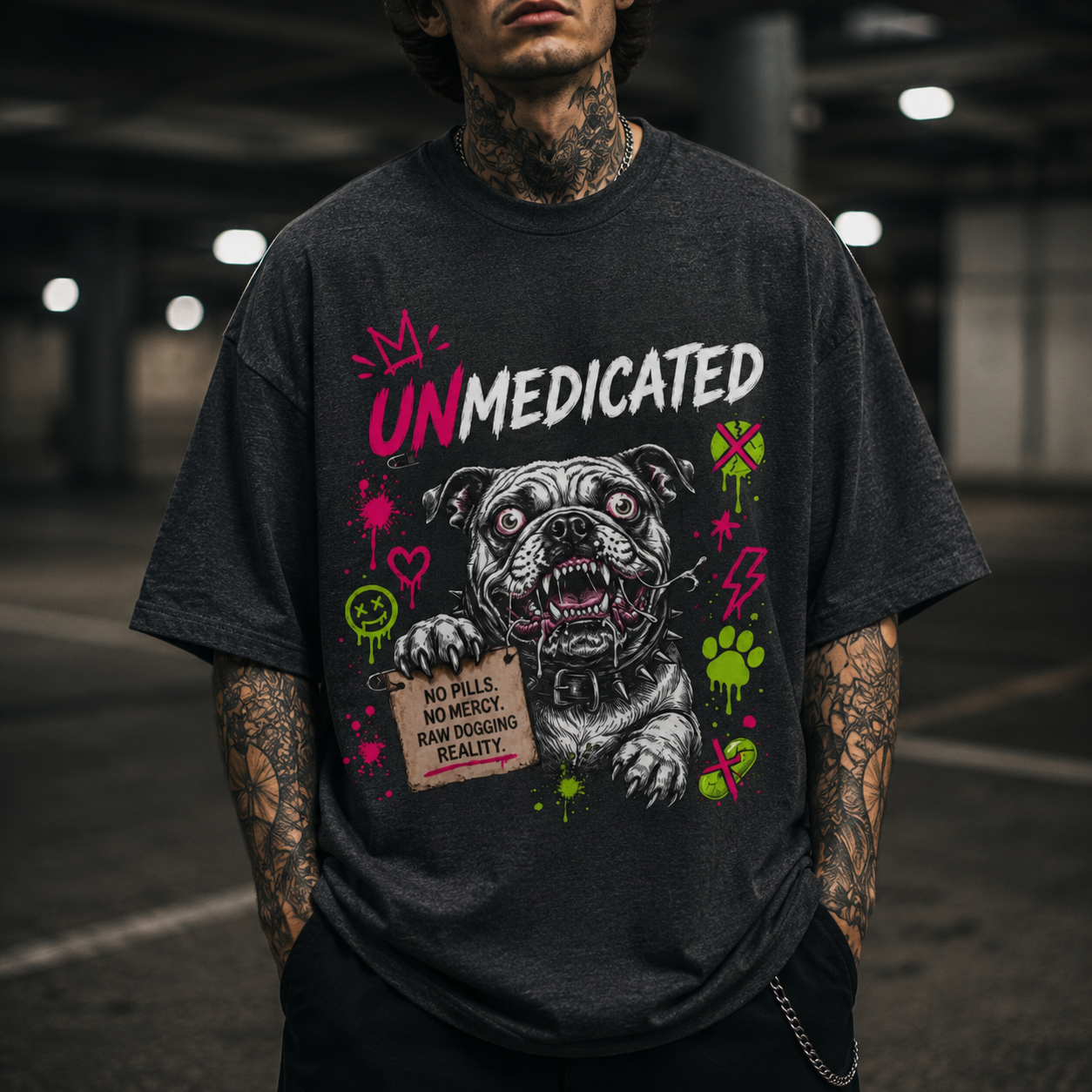 Zombie PITBULL Dog Tee - Unmedicated
