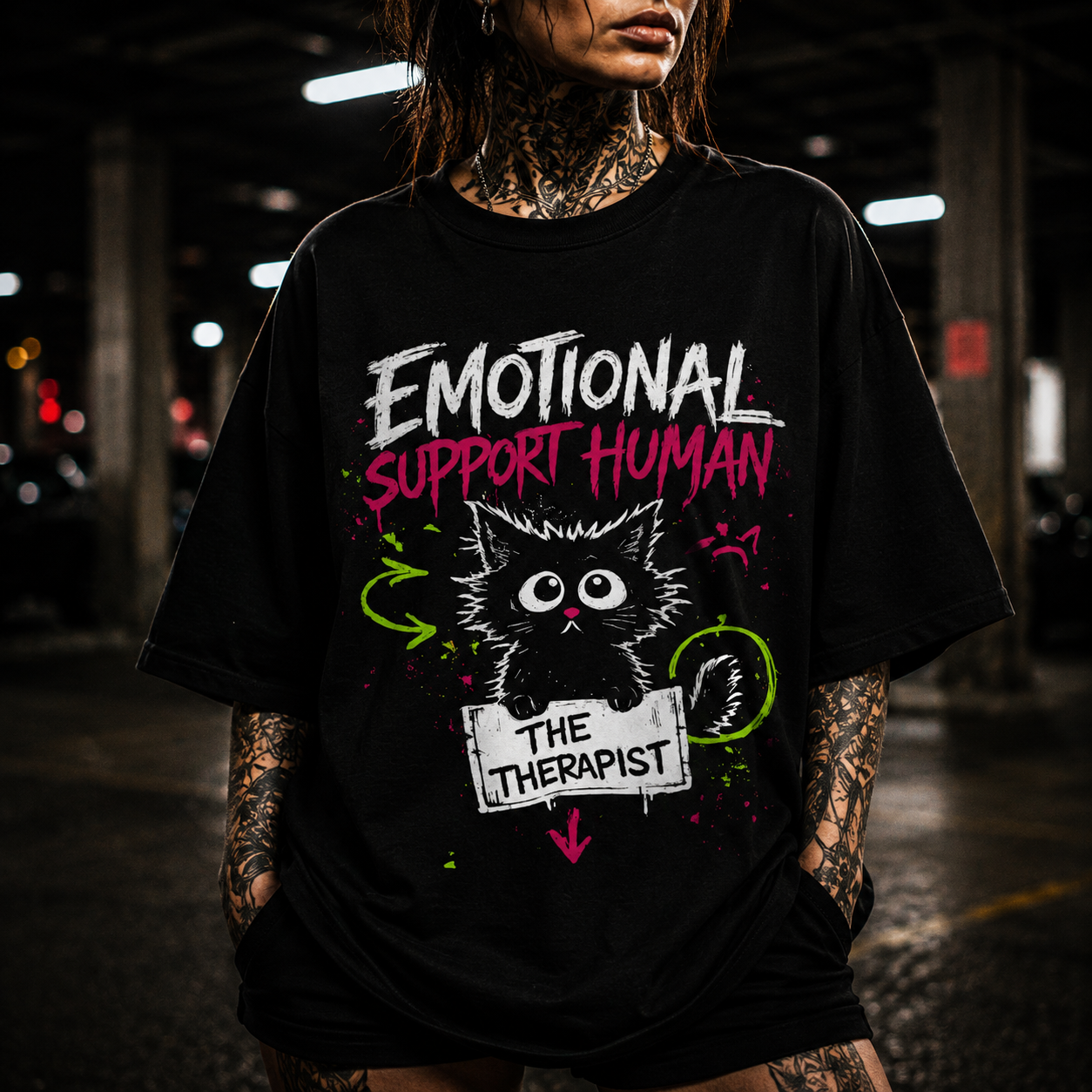 Supportive Kitty Cat T-shirt - Not The Therapist