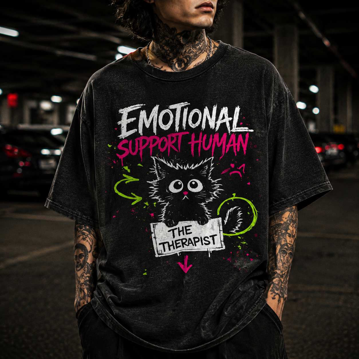 Supportive Kitty Cat T-shirt - Not The Therapist