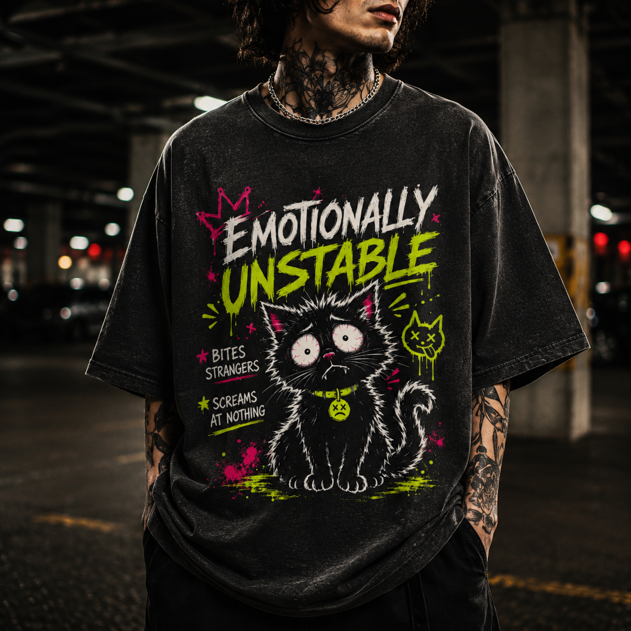 Rickety Cat T-Shirt - Emotionally Unstable