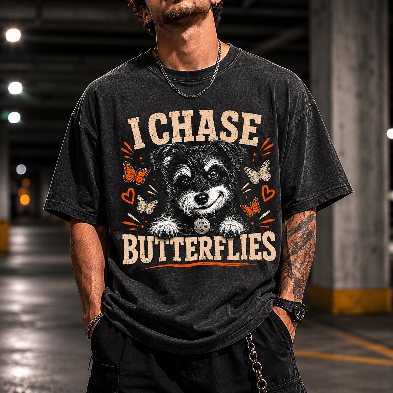 Lover Terrier Dog T-Shirt - I Chase Butterflies
