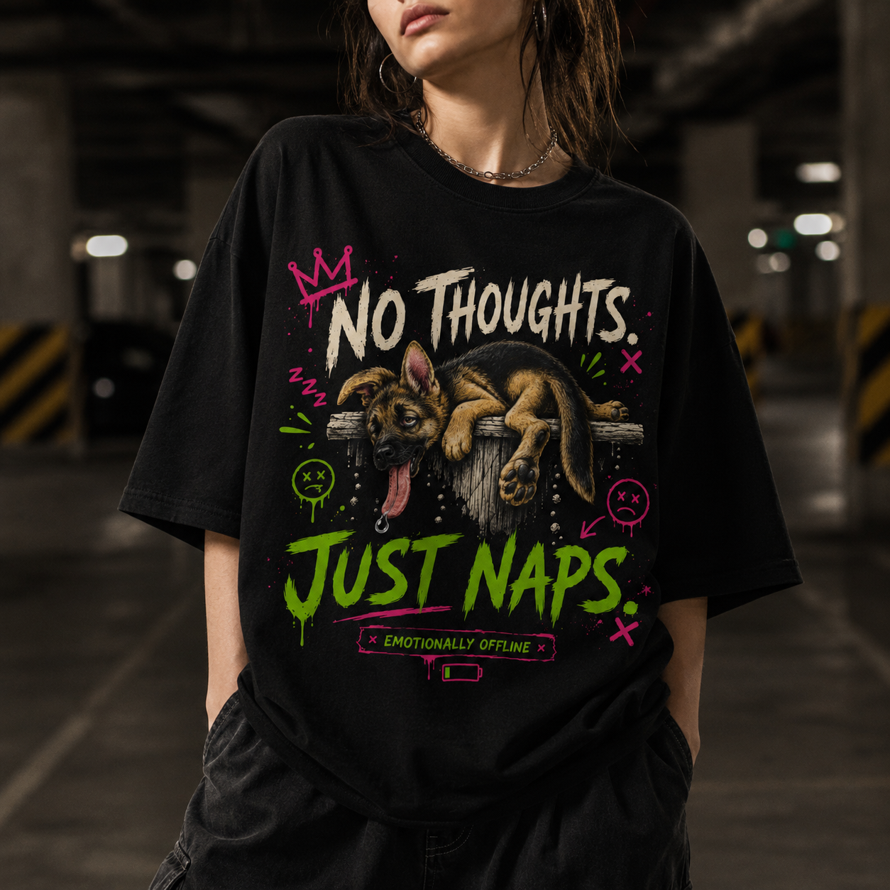 Sleepy German Shepherd Dog - No Thoughts Just Naps