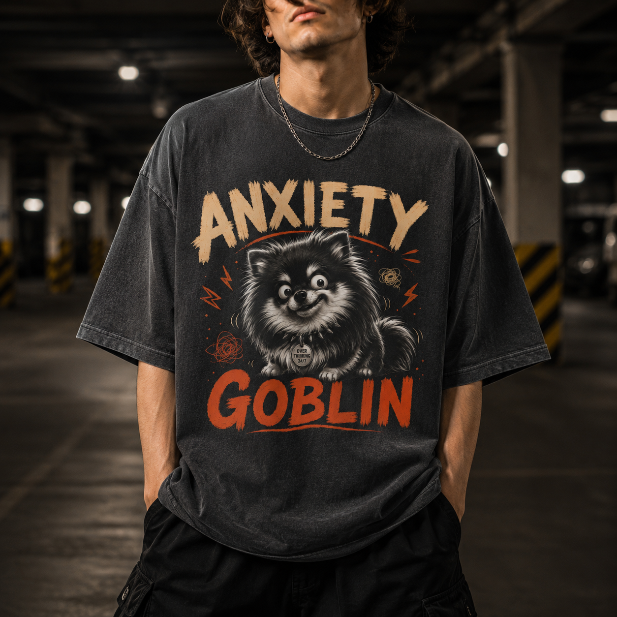 Grouchy Pomeranian Dog - Anxiety Goblin