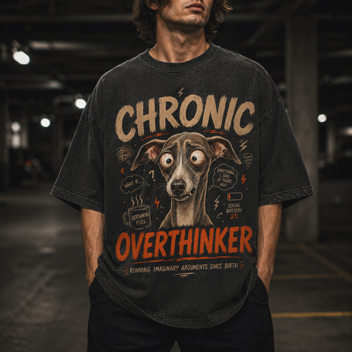 Brooding Italian Greyhound Dog Tee - Chronic Overthinker