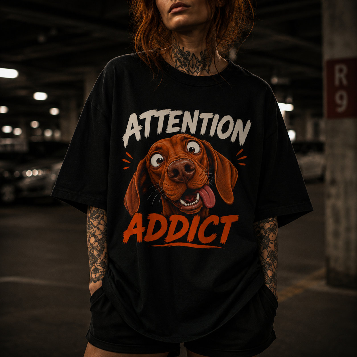 Needy Vizsla Dog Tee - Attention Addict