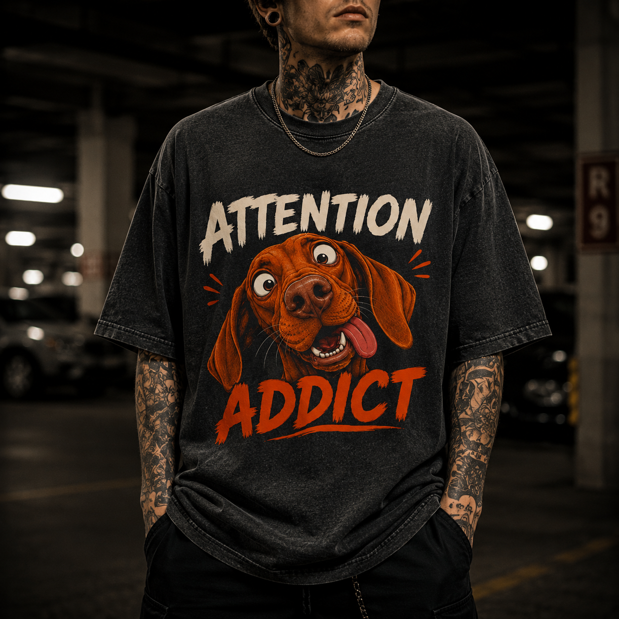 Needy Vizsla Dog Tee - Attention Addict