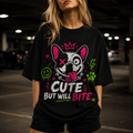 Duplicitous French Bull Dog Tee - Cute But Will Bite