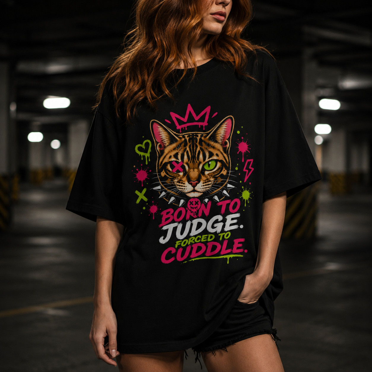 Faultfinder Bengal Cat Tee - Born to Judge