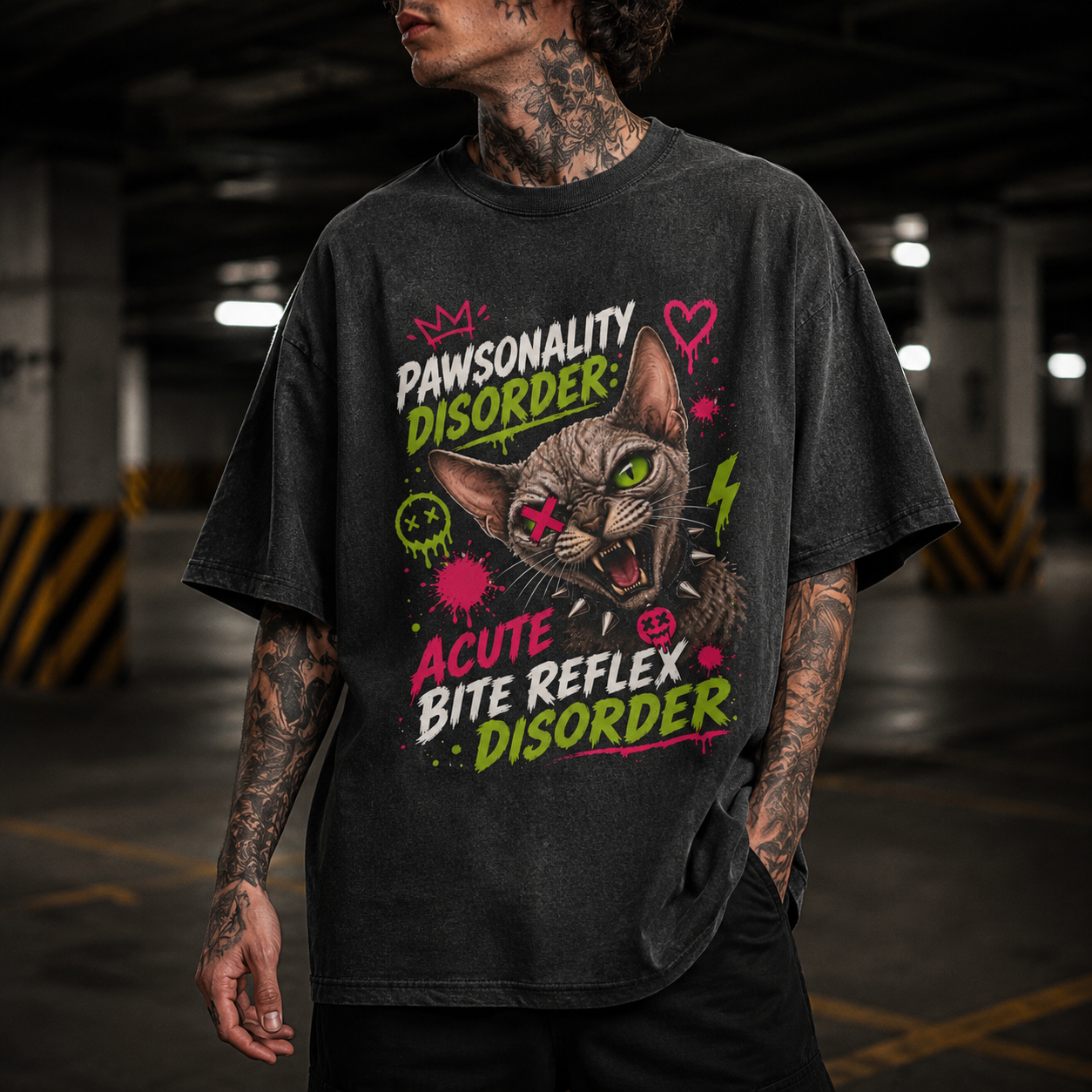 Hostile Sphynx Cat Tee - Bite Reflex