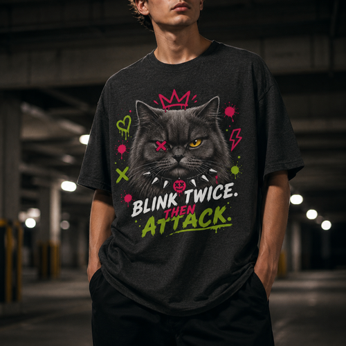 Challenging Korat Cat Tee - Blink Twice