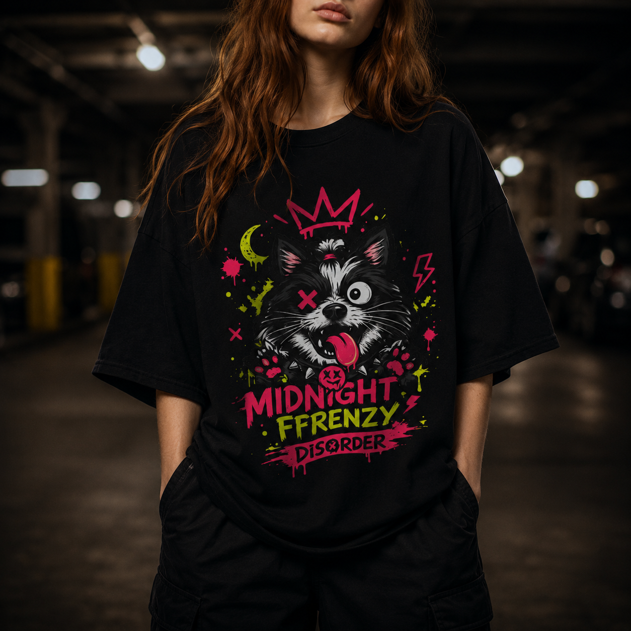 Destructive Yorkshire Dog Tee - Midnight Frenzy
