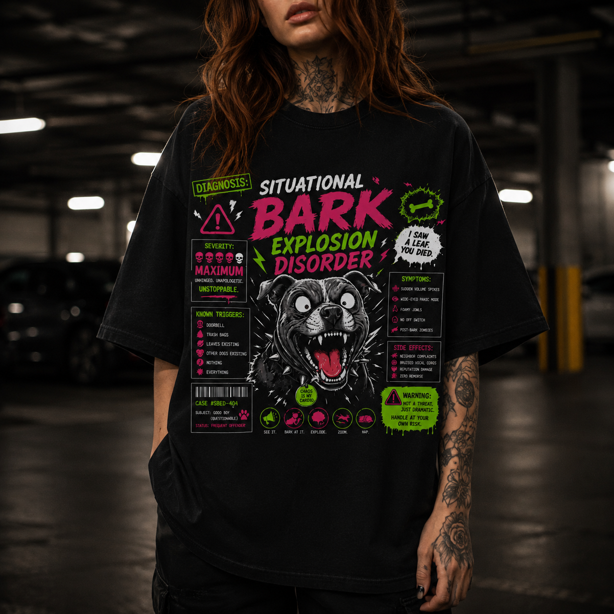 Thunderous Graay Pitbull Tee - Bark Explosion