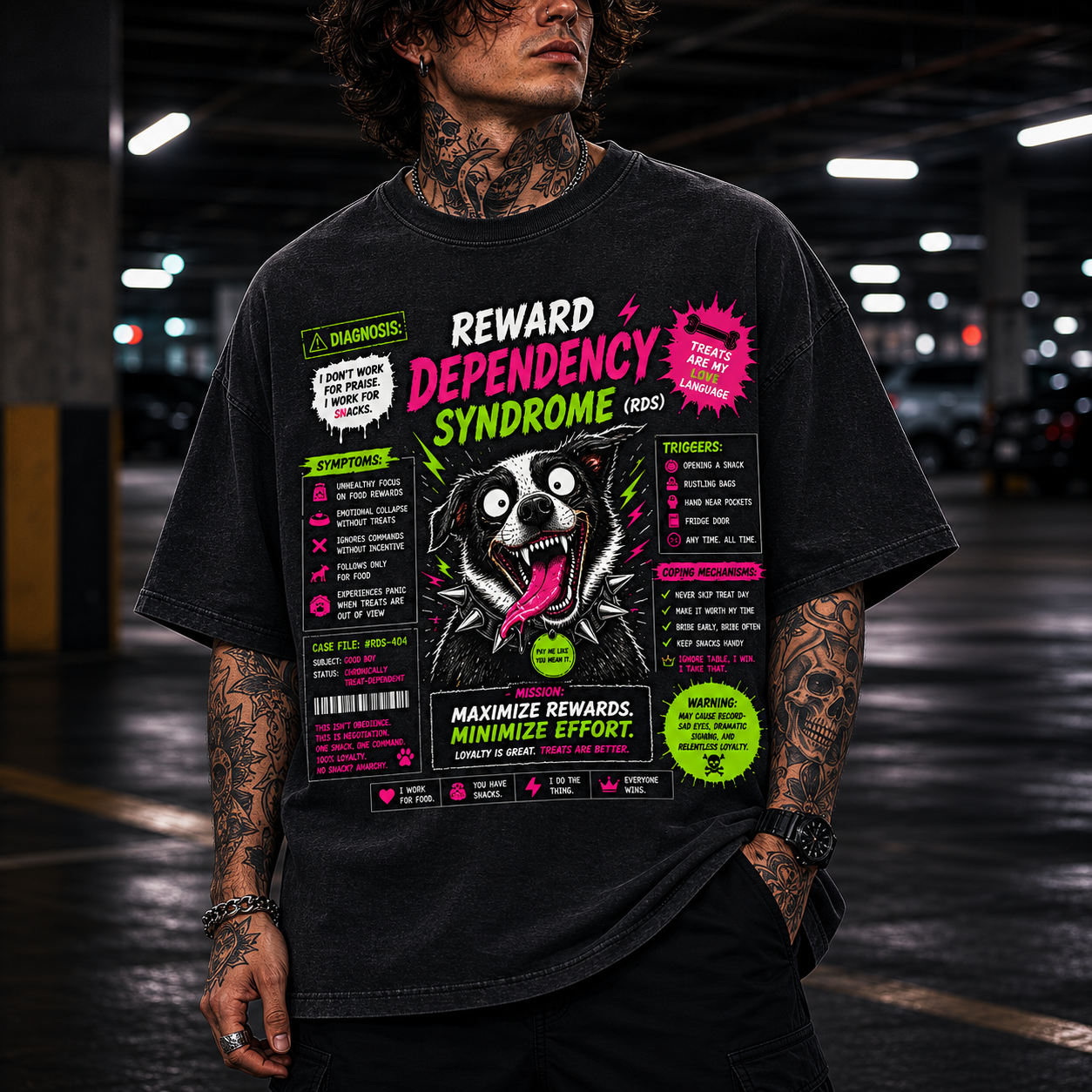 Dangling Collie Dog Tee - Reward Dependency