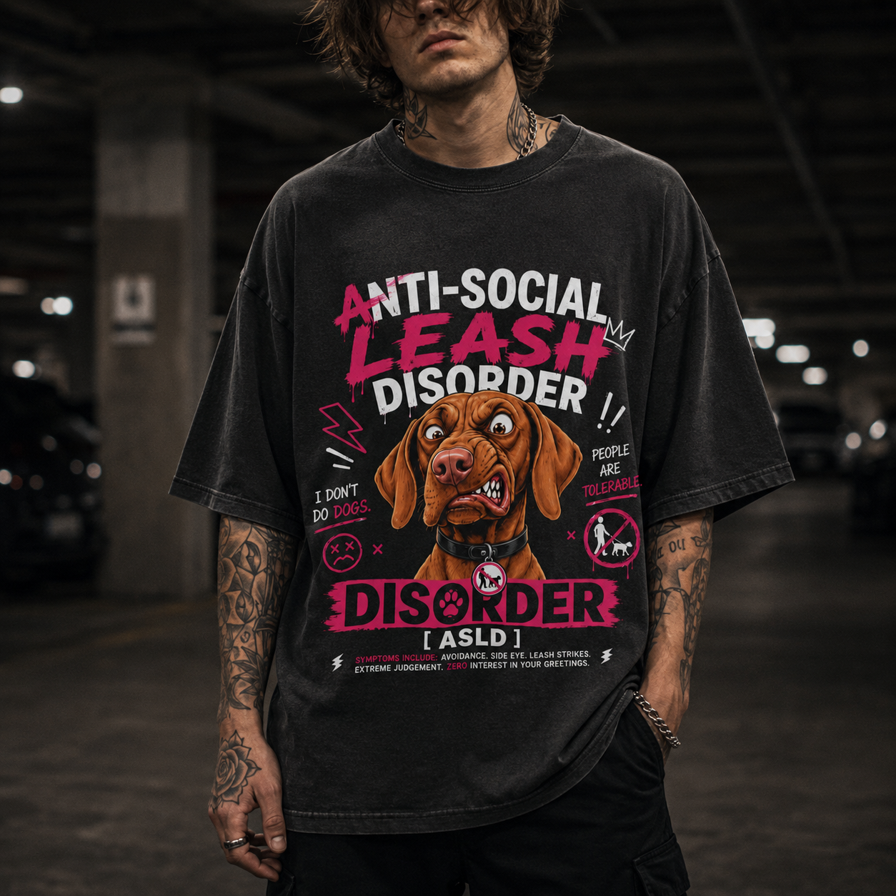 Wintry Vizsla Dog Tee - Anti-Social Leash