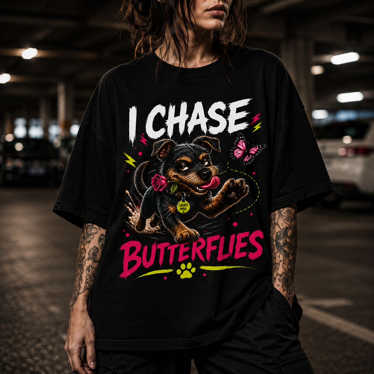 Cute Puppy T-Shirt Dog - I Chase Butterflies